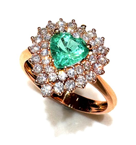 Anillo Sommer Mujer I Love You in Oro rosa Smeraldo 0.69 Ct AN_CUORE_SME - AN_CUORE_SME